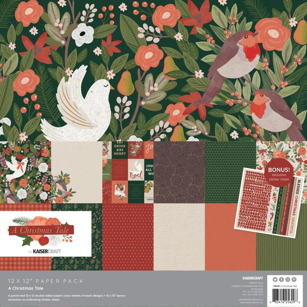 Kaisercraft 12x12 Paper Pack A Christmas Tale with BONUS Stickers