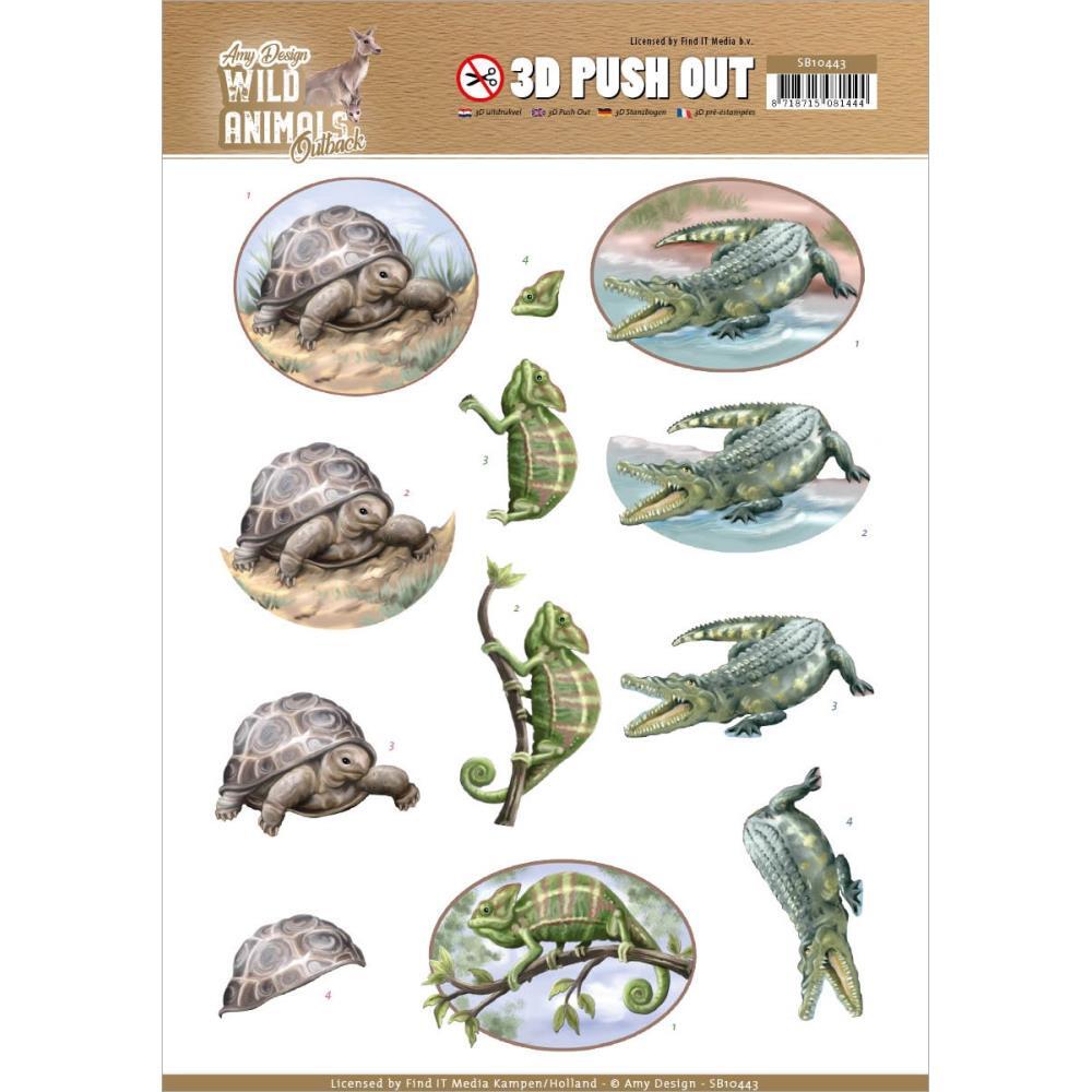 Amy Design 3D Decoupage A4 Sheet Wild Animals Outback Reptiles