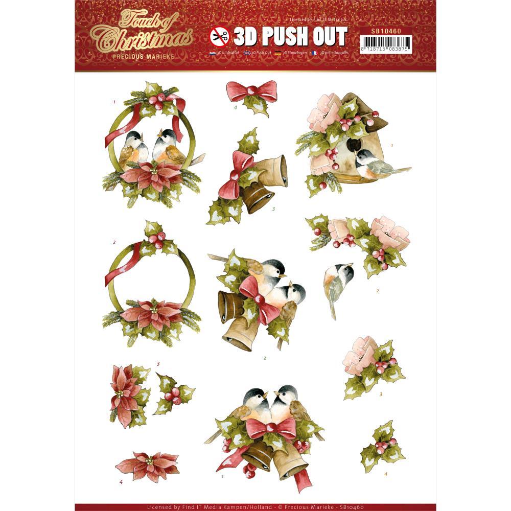 Precious Marieke 3D Decoupage A4 Sheet Touch Of Christmas Birds