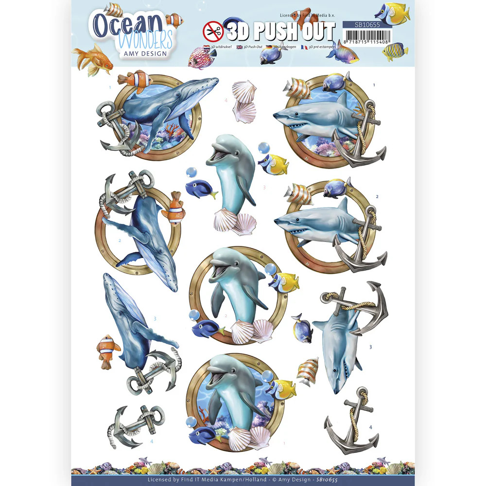 Amy Design 3D Pushout - Ocean Wonders - Shark - SB10655