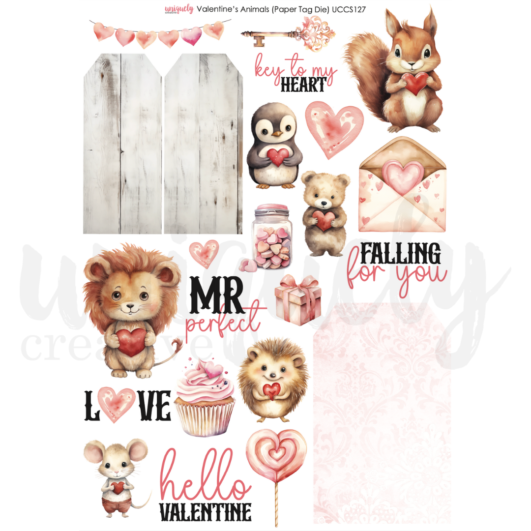 Uniquely Creative Cut-a-Part Sheet Valentine’s Animals