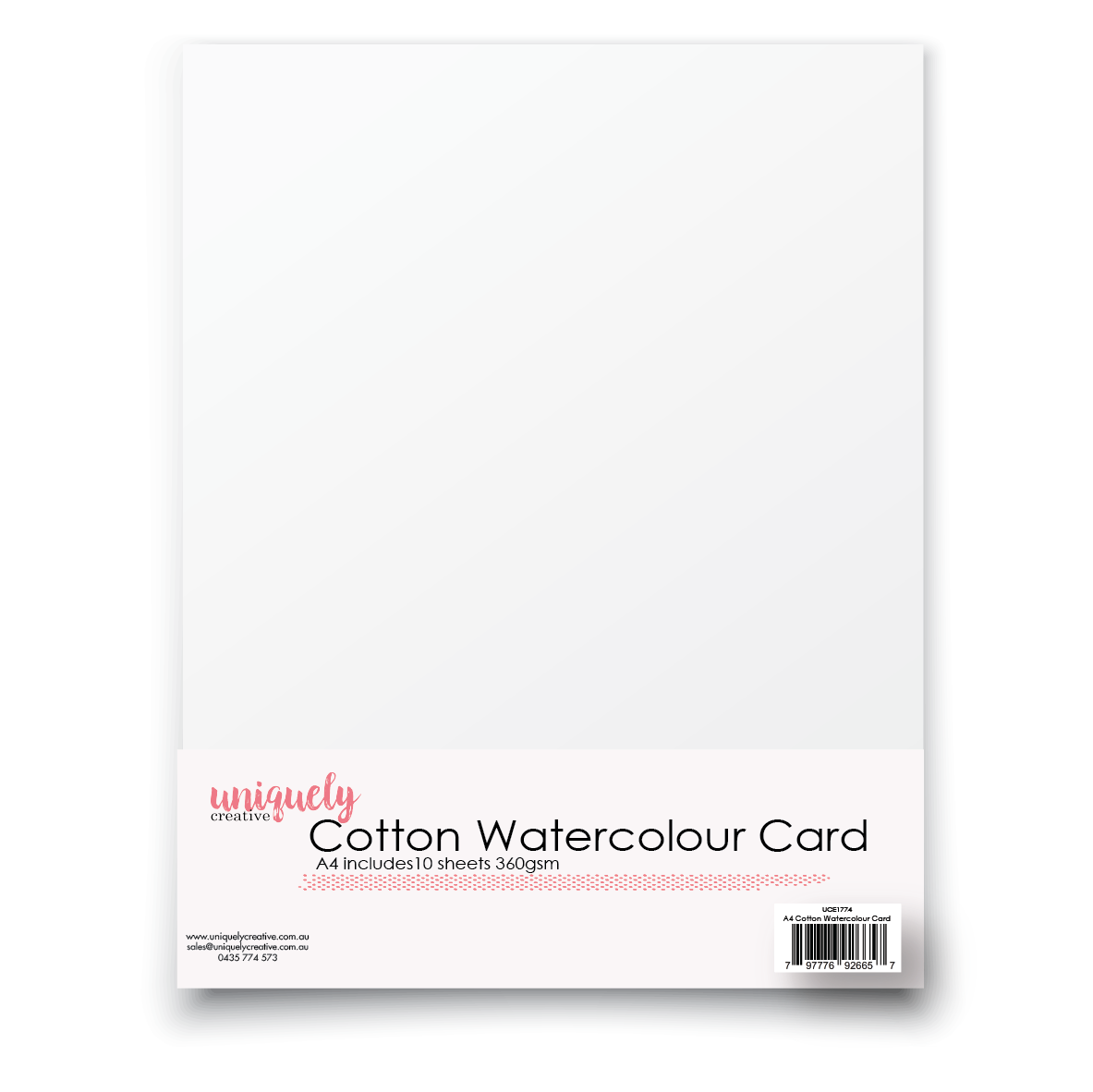 Uniquely Creative A4 Cotton Watercolour Card 360gsm X 10 Sheets