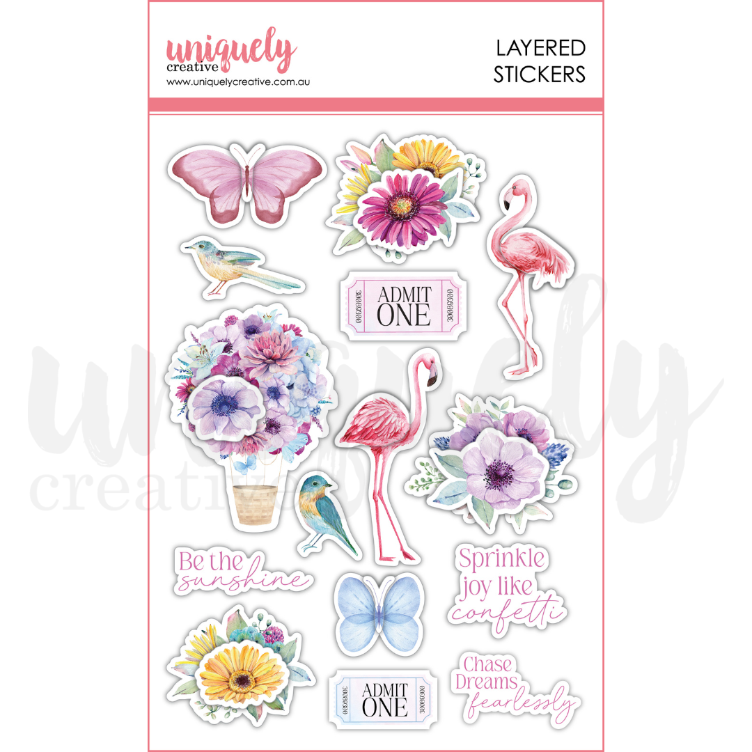 Uniquely Creative Layered Stickers Flowering Utopia