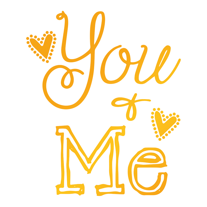 Ultimate Crafts Sweet Sentiments Hotfoil Stamp You and Me 