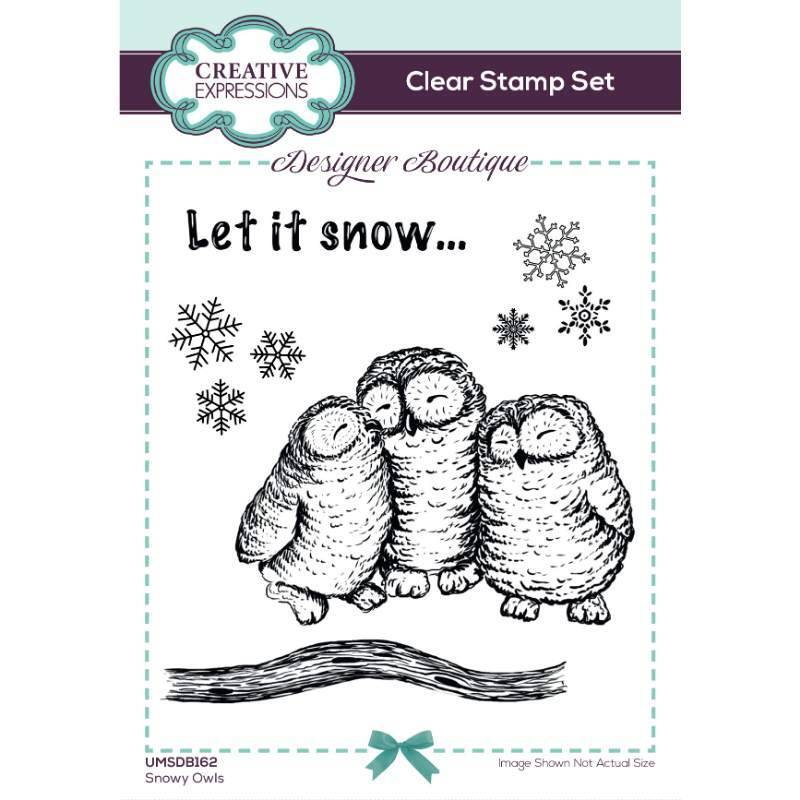 Creative Expressions Designer Boutique Snowy Owls 4 in x 6 in Stamp Set UMSDB162