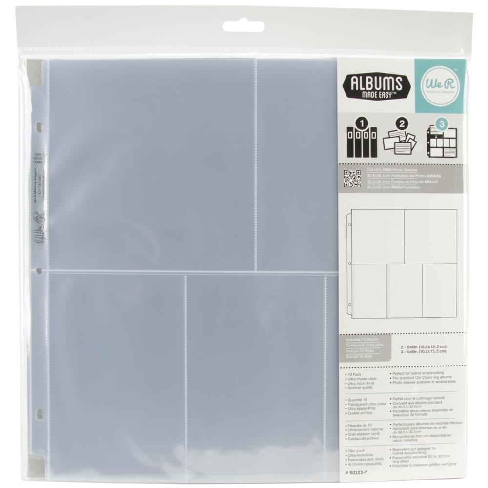12x12 Album Refills Page Protectors (10 Pack) 3 (4 X6 ) & 2 (6 X6 ) We