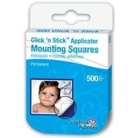 3L Scrapbook Adhesives Click 'n Stick Permanent Mounting Squares 500/Pkg White