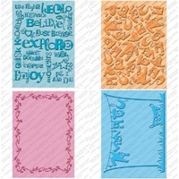 CUTTLEBUG Embossing Folder Set Wall Decor and More 2 x A2 size folders and 2 larger 5x7 folders