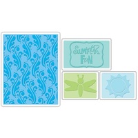 Sizzix Textured Impressions Embossing Folders 4PK Summer Fun Set 656261