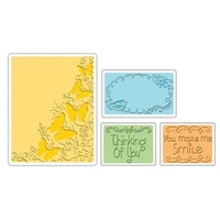 Sizzix Textured Impressions Embossing Folders 4PK Butterfly Migration Set 656982