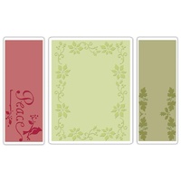 Sizzix Textured Impressions Embossing Folders 3PK Peace Poinsettia Set 656988