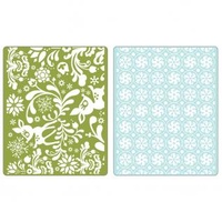 Sizzix Textured Impressions Embossing Folders 2PK by Basic Grey Dearly & Frost Set Folders 657060 FREE SHIPPING