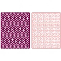 Sizzix Textured Impressions Embossing Folders 2PK by Basic Grey Diamonds & Snow Cap Set 657061