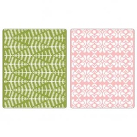 Sizzix Textured Impressions Embossing Folders 2PK by Basic Grey Evergreen & Snow Flowers Set Folders 657062