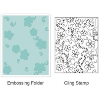 Sizzix Textured Impressions Stamp & Emboss Set Hero Arts Flowers & Vines 657856