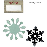 Sizzix Bigz Die Nordic Holiday Snowflakes, Tag With Bird With Bonus Sizzlits Die 658179