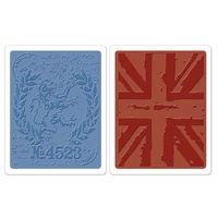 Sizzix Tim Holtz Texture Fades London & Union Jack Set of 2 Folders 658578