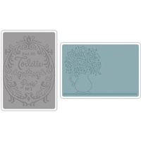Sizzix Textured Impressions Embossing Folders 2PK Flowers & Perfume Set