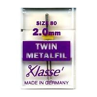 Klasse Embroidery Metalfil Twin Needles 2.0mm Size 80/12 FREE SHIPPING