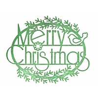 Cheery Lynn Designs Merry Christmas Pine and Partridge Sentiment B377
