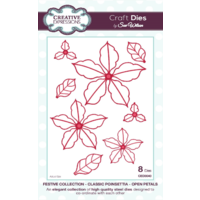 Sue Wilson Dies Festive Collection Classic Poinsettia Open Petals CED3040