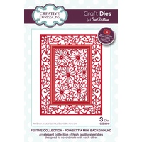 Sue Wilson Dies Festive Collection Poinsettia Mini Background CED3049