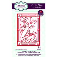 Sue Wilson Dies Festive Collection Stained Glass Robin Redbreast CED3091