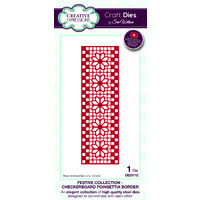 Sue Wilson Dies Festive Collection Checkered Poinsettia Border CED3112