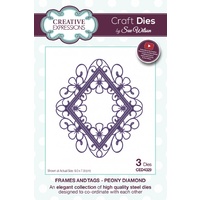 Sue Wilson Dies Frames and Tags Collection Peony Diamond Die CED4329