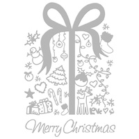 Couture Creations Embossing Folder Ho Ho Ho It's Christmas Time To Give Presents 5x7
