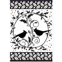 Couture Creations Embossing Folder 5x7 Wrapped in Joy Cardinal Kisses