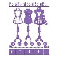 Couture Creations Embossing Folder A2 4.25 x 5.5 Who What Wear Measure Me Up