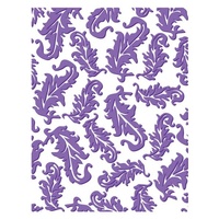 Couture Creations Embossing Folder A2 4.25 x 5.5 Who What Wear Tickle Me Feathers