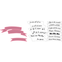 Marianne Design Collectables Dies With Stamps Banners and Text Christmas