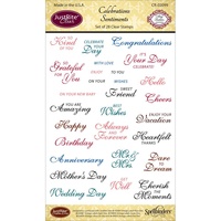 Justrite Clear Stamps Celebration Sentiments Stamps 28pc FREE SHIPPING