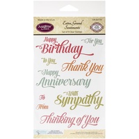 Justrite Clear Stamps Extra Grand Sentiments Stamps 9pc FREE SHIPPING