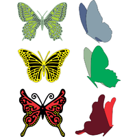 Cheery Lynn Designs DL113AB Exotic Butterflies Small #2 with Angel Wings