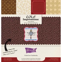 Core Impressions Jenni Bowlin Collection Brown & Cream 12x12 Embossed ColorCore Cardstock by Core'dinations 20 sheets