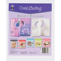 Hot Off The Press Die-Cut Cards with Envelopes 5/Pkg Oval Swing FREE SHIPPING