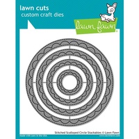 Lawn Fawn Cuts Outside In Stitched Scalloped Circle Stackables LF1504