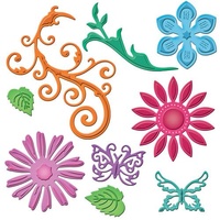 Spellbinders Shapeabilities Jewel Flowers and Flourishes Dies S5-143