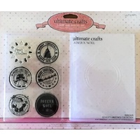 Ultimate Crafts Stamp and Embossing Set Seasons Greetings Joyeux Noel