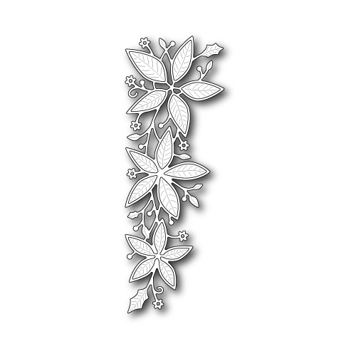 memory box die poinsettia border 99180 poinsettia border black and white