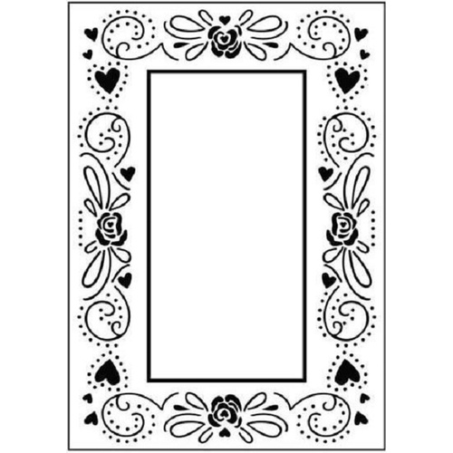 CraftsToo Embossing Folder Happy Valentines Frame 4.25x5.5