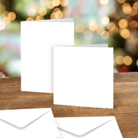 Katy Sue White Deckle Edged Cards & Envelopes, Mixed Sizes, pack of 12
