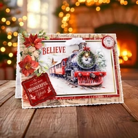 Christmas Train Die Cut Decoupage by Katy Sue Designs (pack of 3)