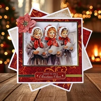 Christmas Carolers Die Cut Decoupage by Katy Sue Designs (pack of 3)