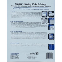 Sulky Sticky FabriSolvy Stabilizer Printable 12 Sheets 8.5 x 11 Inch 