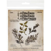 Sizzix Thinlits Dies Tim Holtz Holiday Greens 658759