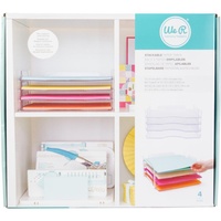 NEW We R Memory Keepers 12x12 Stackable Acrylic Paper Trays Storage 4/pk 660476